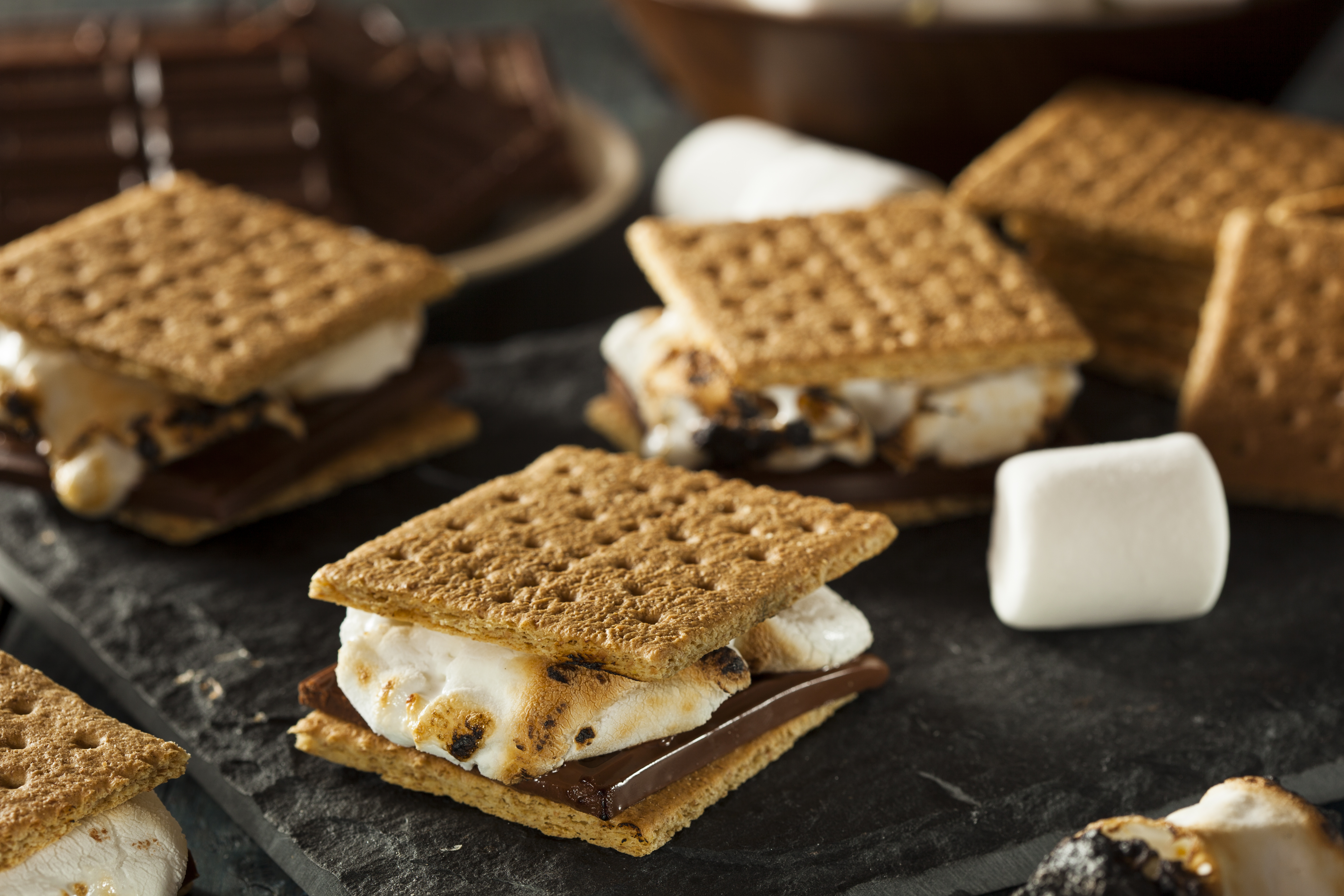 Homemade s’mores with loose marshmallows